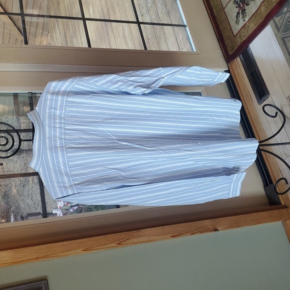 Nautica Twilt Mist Classic Fit Blue White Striped Casual Button Sz. XL Shirt NWT - Picture 8 of 14